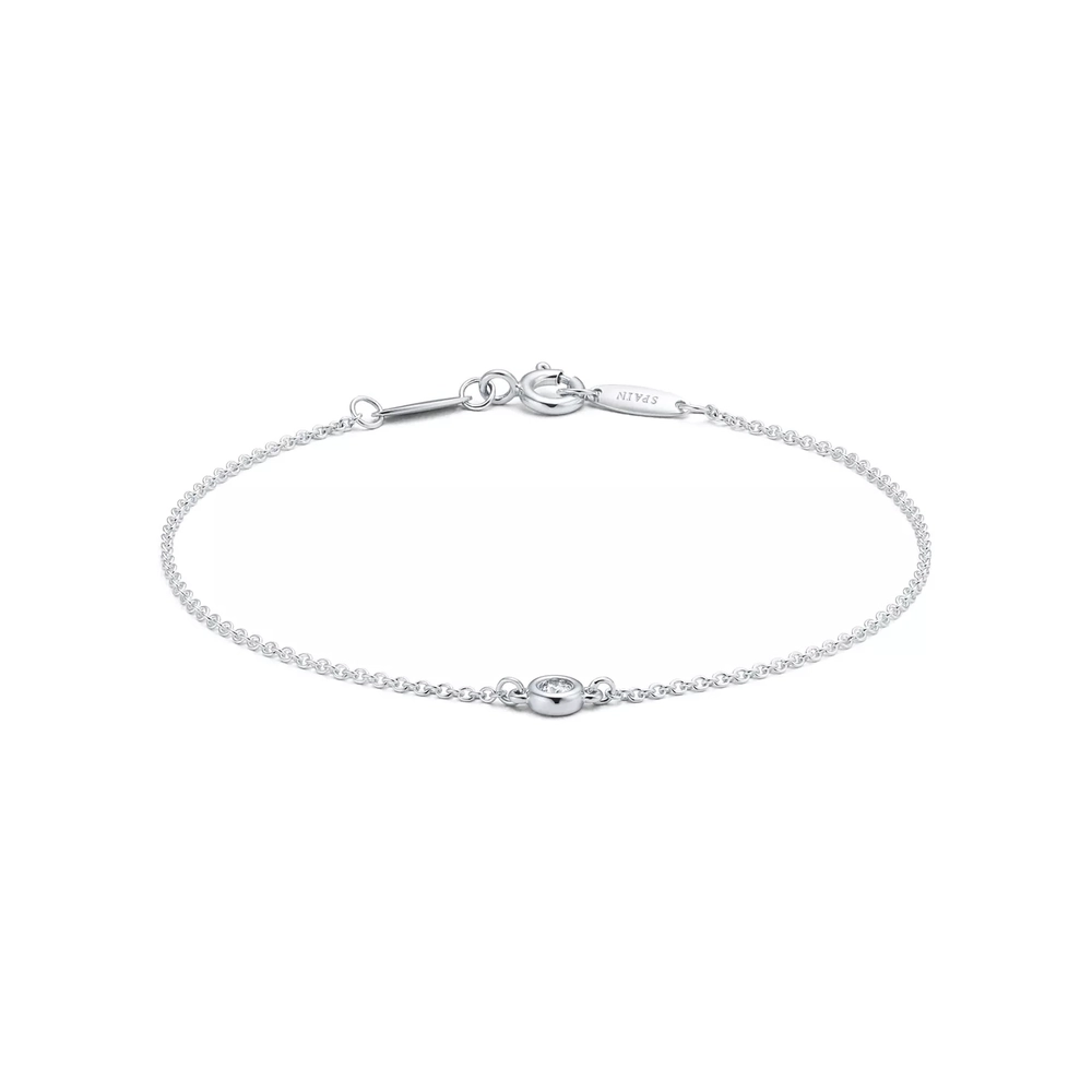 Браслет из серебра с бриллиантом 0.05 ct, Tiffany 💎 Yard. В наличии