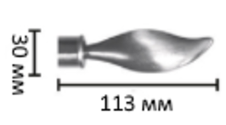 Наконечники "Огонь Ост" кованых карнизов для штор d16 мм, цвет шоколад