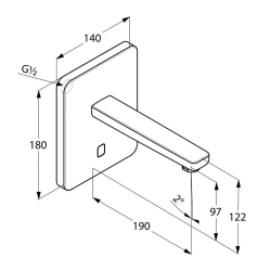 Смеситель скрытого монтажа для раковины  Kludi Zenta E сенсорный (3850205)