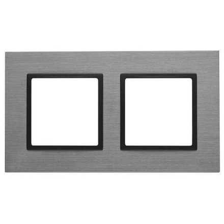 Рамка 2-м 14-5202-42 металл Elegance титан+антрацит ЭРА Б0034552