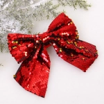 Бант на ёлку «Сияние» 16*17 см, Красный