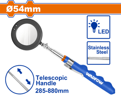Зеркало телескопическое LED подсветкой 285-880 мм, 54 мм WADFOW WTU1688
