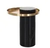 Журнальный столик Melba, Ø42х53 см, черный мрамор, золото