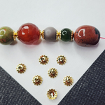 Шапочка для бусины, сталь, позолота, р-р 6×1мм, цена за набор 10 шт