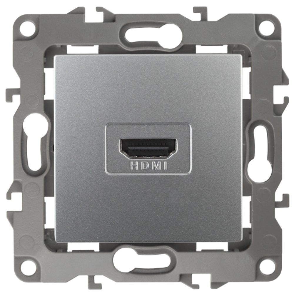Розетка ЭРА Серия 12 12-3114-03 HDMI IP20 алюминий | Эра 12