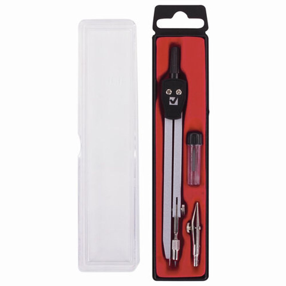 Готовальня BRAUBERG "Architect", 3 предмета: циркуль 135 мм, рейсфедерная вставка, грифель, 210331