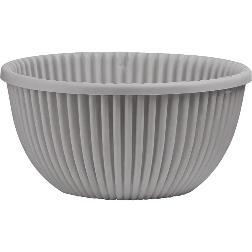 Кашпо для цветов пластиковое 6л d-31см «Верде» Серый жемчуг