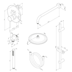 Встраиваемая душевая система с душевым смесителем и штангой Damixa Scandinavian Pure 936530000