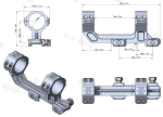 Кронштейн VECTOR 1-Piece Extended AR-Mount (Coyote FDE), 30 мм, BH=23 мм, 20 МОА, на базу Picatinny