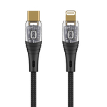 Дата-кабель Crystal USB-C - Lightning, 1м, 2.4A, черный