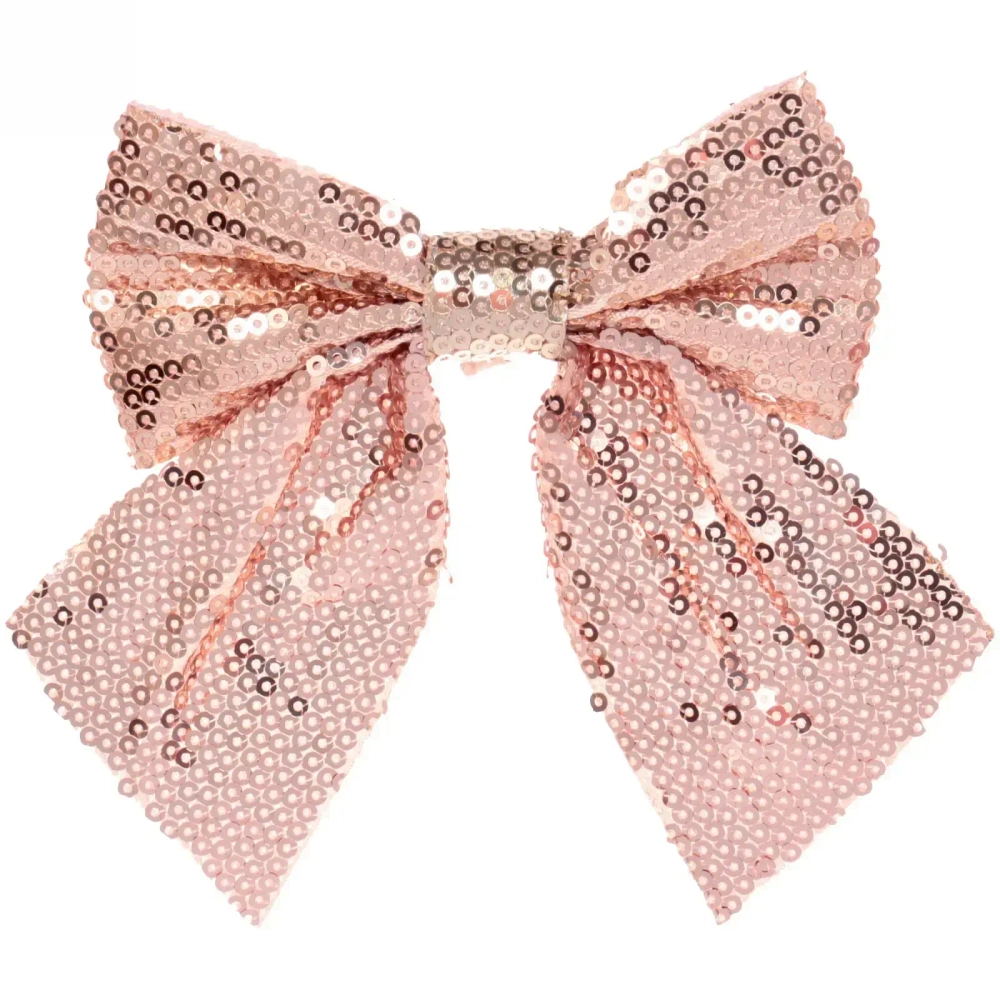 Бант на ёлку «Блеск» 12*14 см (набор 2 шт), Розовое золото