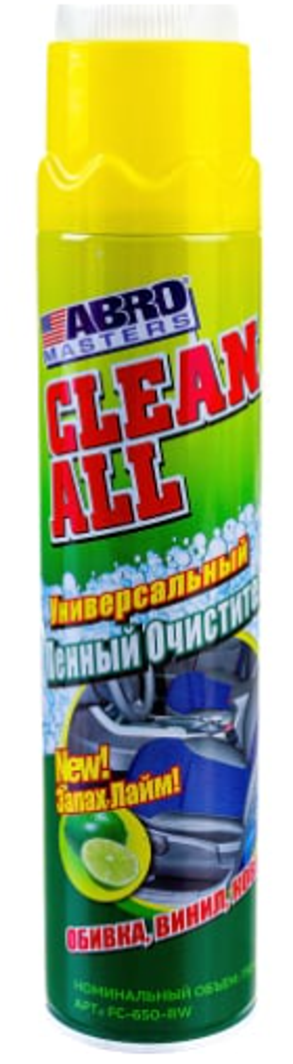 Универсальный пенный очиститель ABRO лайм FC-650-R 650мл FC-650-R