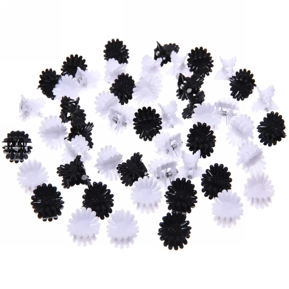 Заколка-краб для волос детские в пакете 50шт «Collection Boom - Ромашки», микс 2 цвета, 1см