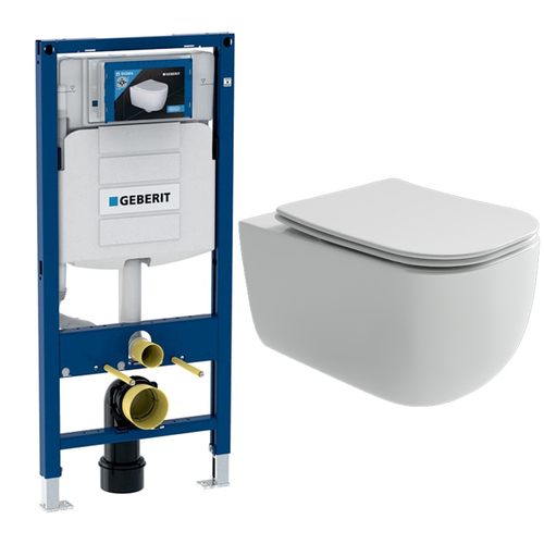 Комплект подвесной безободковый унитаз Ceramica Nova Noel CN3013 с сиденьем микролифт + инсталляция Geberit Duofix UP320 111.300.00.5