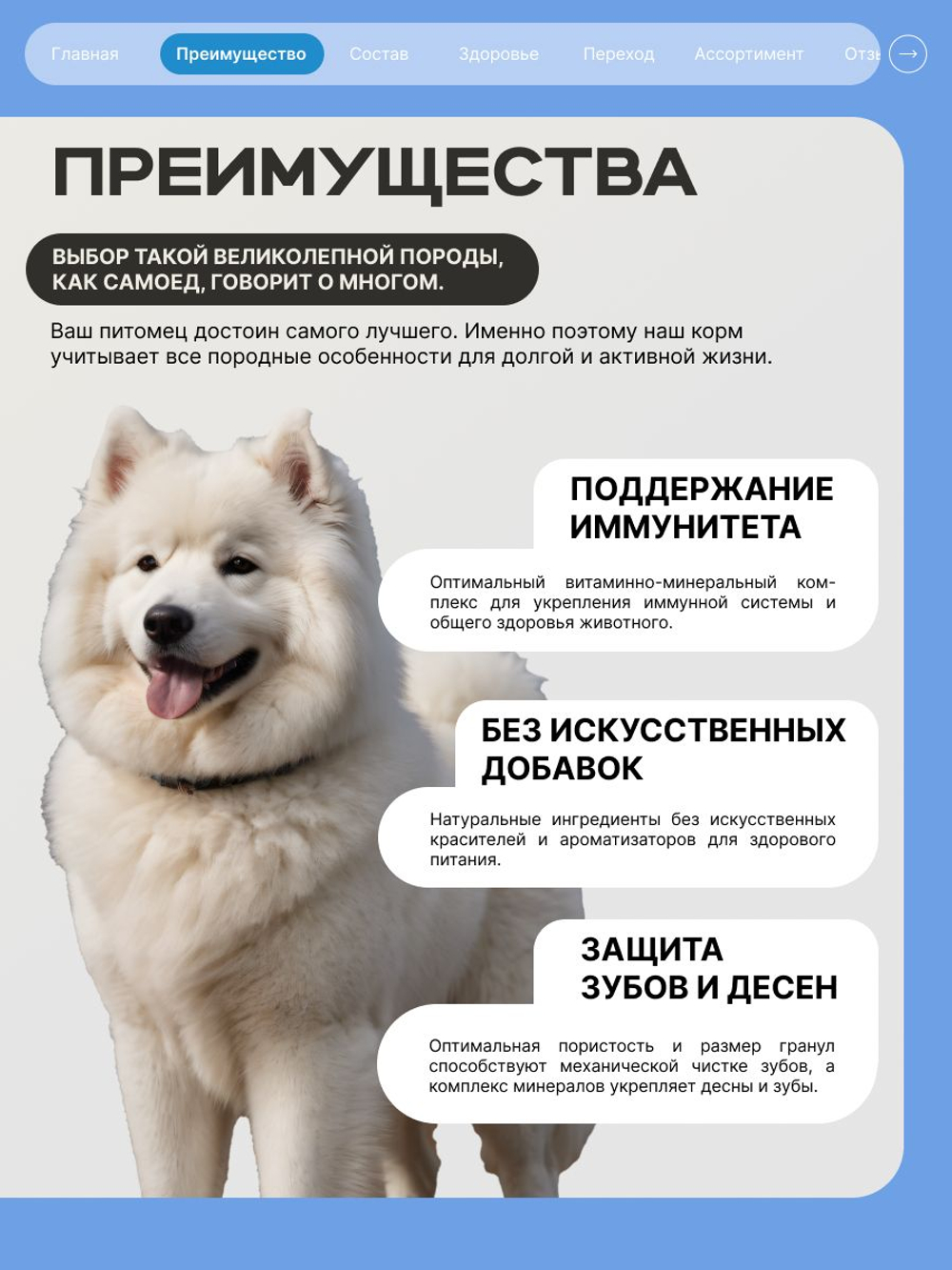 Корм сухой для взрослых собак породы Самоед, премиум полнорационный комплекс, с лососем, 2,5 кг, QUATTRO