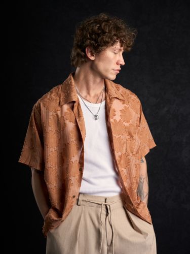 Оранжевая рубашка с коротким рукавом 2s1 studio