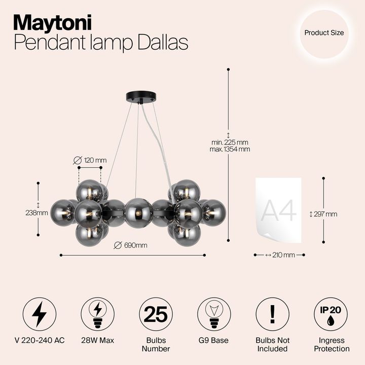Подвесная люстра Maytoni Dallas MOD545PL-25B