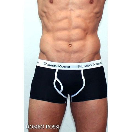 Мужские трусы боксеры черные Romeo Rossi RR365-2 Boxer Brief