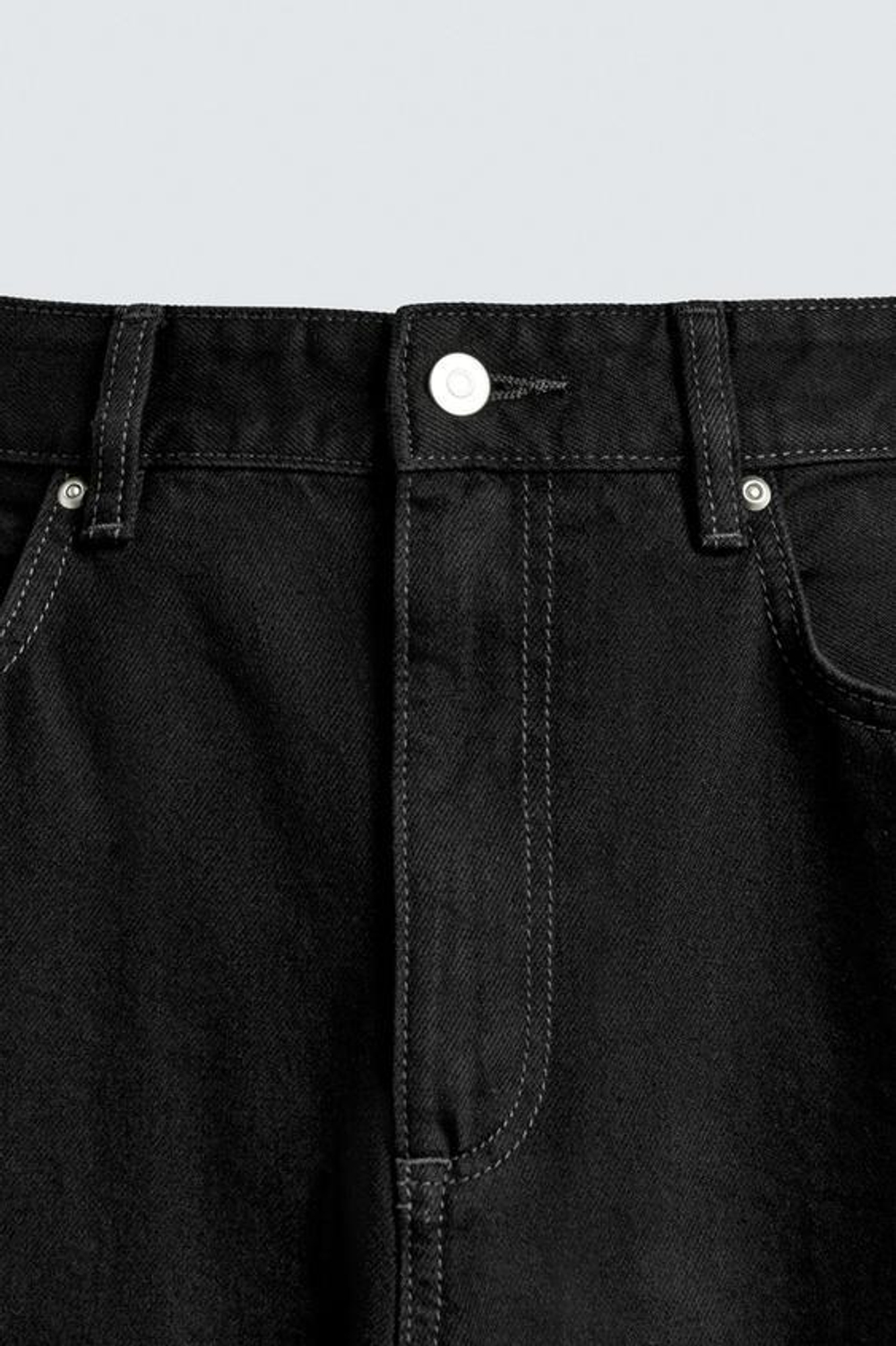 ZARA ДЖИНСЫ TAPERED WIDE FIT, ЧЕРНЫЙ