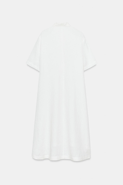 ZARA ПЛАТЬЕ-РУБАШКА ИЗ ЛЬНА — ZW COLLECTION, БЕЛЫЙ