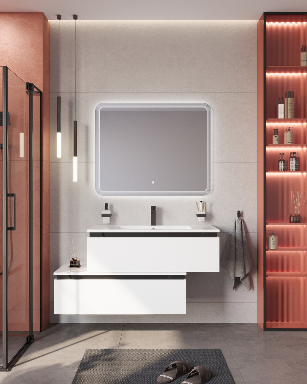 Мебель для ванной Cezares SLIDER 100 Bianco Opaco SLIDER-1000-1C-SO-BO