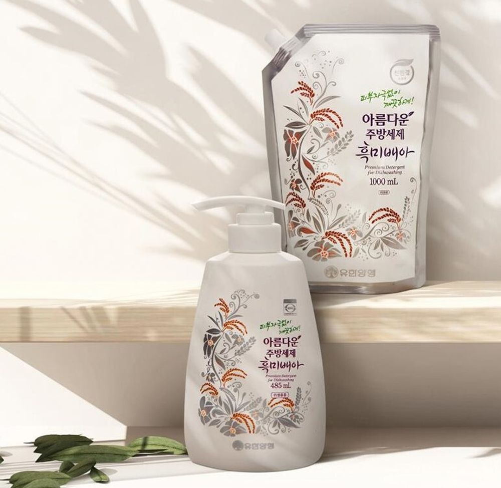 РЕФИЛ Средство для мытья посуды Beautiful Kitchen Detergent a Forest Container 1000ml (Fragrance - FRESH HERB &amp; LEMONGRAS)