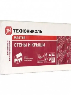 Утеплитель для стен и крыши 100 мм ТЕХНОНИКОЛЬ Master 34 PN СТЕНЫ И КРЫШИ (11 упаковок, 26.84 м2) минеральная вата на основе стекловолокна.