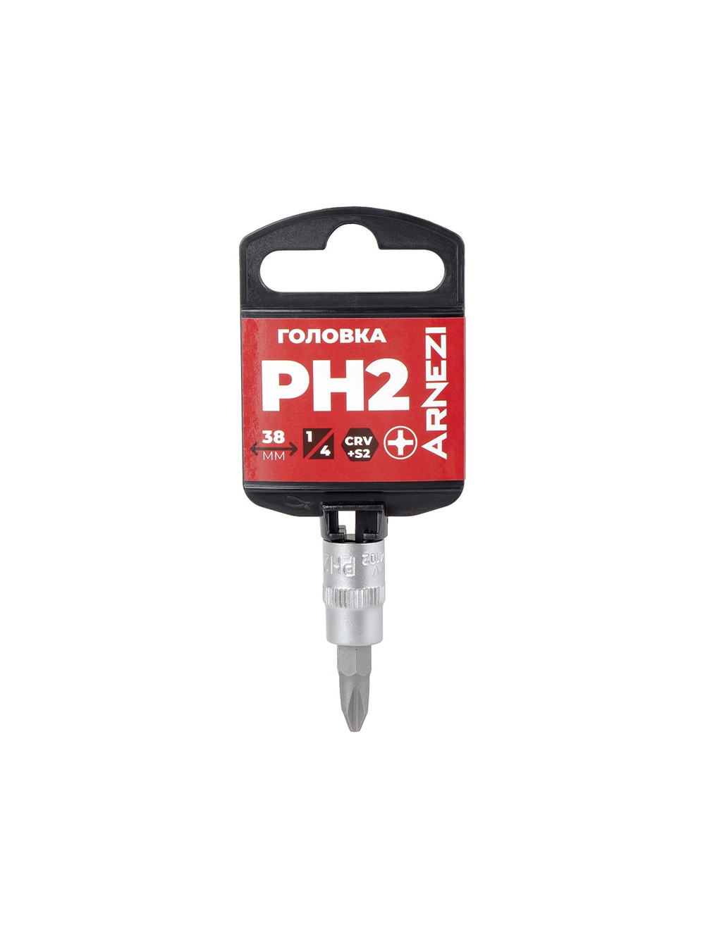 Головка 1/4" со вставкой PH2 L=38, ARNEZI R0004102