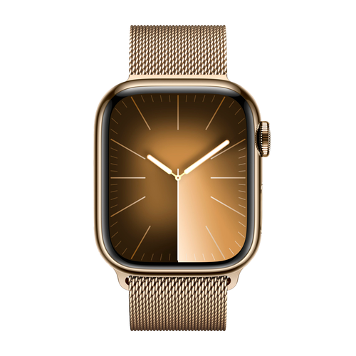 Умные часы Apple Watch Series 9 GPS + Cellular, 41mm, Stainless Steel Case with Gold Milanese Loop (Золотистый)