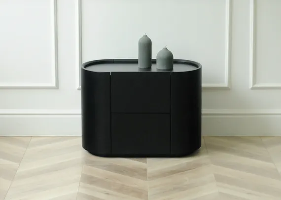 Тумба прикроватная Lagom 2 ящика ширина 60 см (черный)