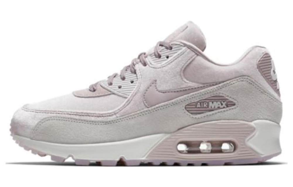 Nike Air Max 90 Velvet Particle Rose retro air cushion non-slip lightweight low-top running shoes women's gray pink