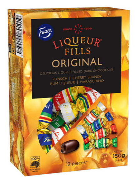 Коробка темного шоколада Fazer Liqueur Fills ORIGINAL 150 г.