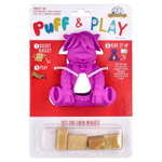 Yeti Dog Chew, Puff & Play, дозатор лакомств, жевательные таблетки для собак, жевательные, фиолетовый, 4 жевательных конфеты, 1 дозатор