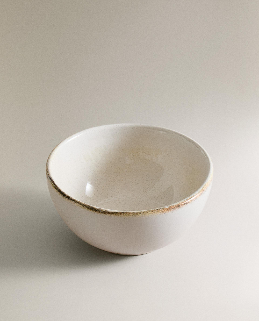 Zara Home миска из каменной керамики, цвет бежевый, 10 см