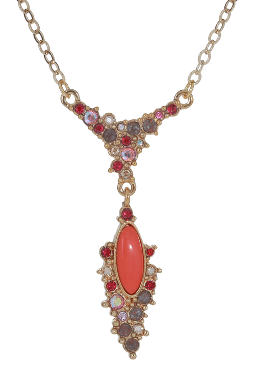 "Теуво" колье в золотом покрытии из коллекции "Aura-X" от Jenavi с замком карабин