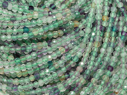 Нить бусин из флюорита 2мм, огранка