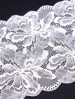 03-264 ОПТ Кружево эластичное 22 см, теплый белый