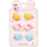 Резинки для волос детские 6шт «БАМБИ БУМ Маттэ», Сердечки, микс 6 цветов, d-2.см/12*7.5см