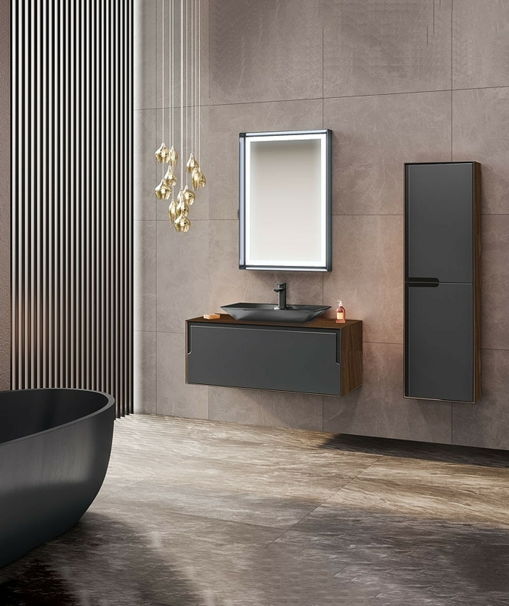 Шкаф пенал Orka Craft 40 3000319 подвесной Орех Антрацит