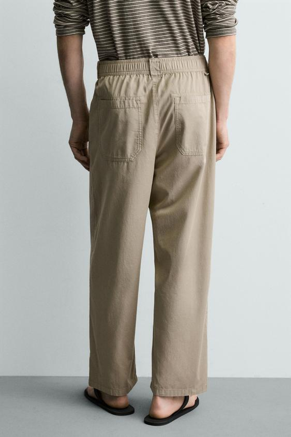 ZARA ХЛОПКОВЫЕ БРЮКИ RELAXED FIT, РЫЖЕВАТО-КОРИЧНЕВЫЙ