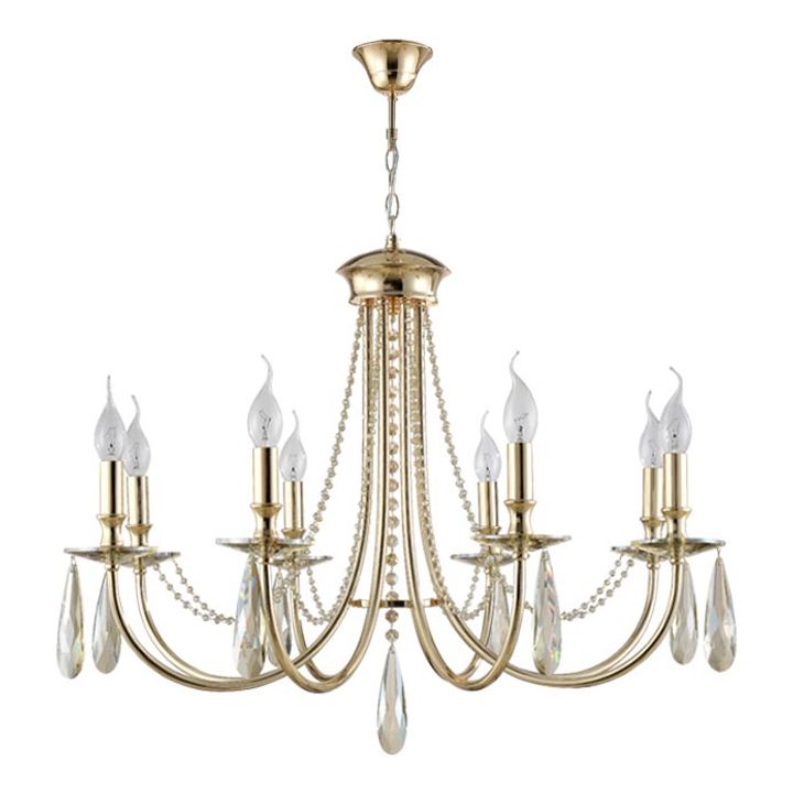 Подвесная люстра Crystal Lux Victoria SP8 Gold/Amber