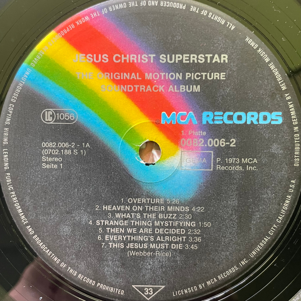 Jesus Christ Superstar - The Original Motion Picture Sound Track Album 2LP (Германия)