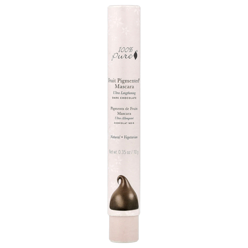 100% PURE, Fruit Pigmented®, тушь для ресниц, ультраудлиняющая, шоколадно-коричневый, 10 г (0,35 унции)