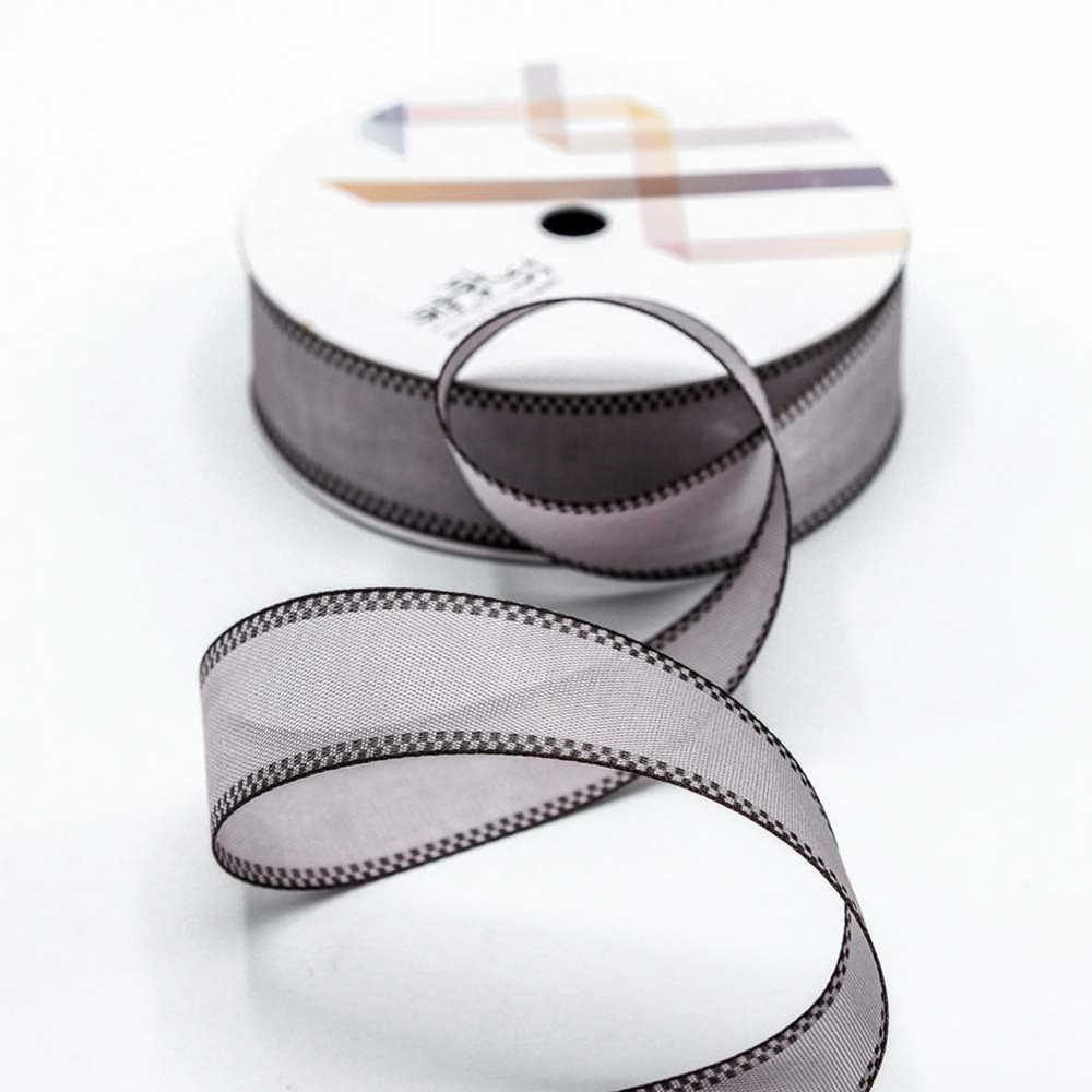 Лента Полиэстер 3см х 17м с каймой (Серый)