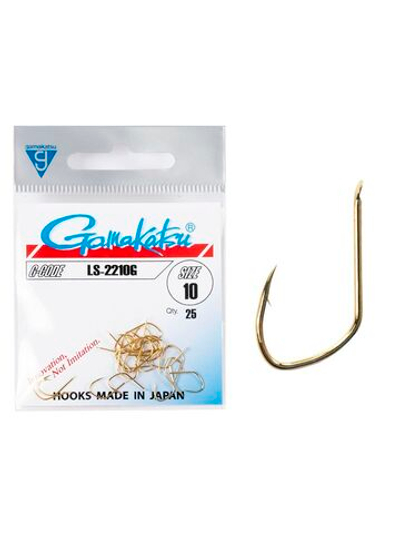 Крючки Gamakatsu LS-2210G HOOKS GOLD размер 10 (упк.25шт.)
