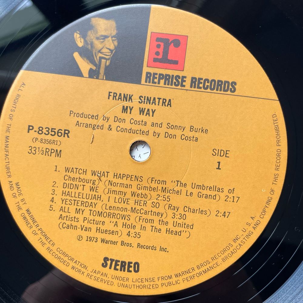 Винтажная виниловая пластинка LP Frank Sinatra My Way (Япония 1973) (Без Оби)