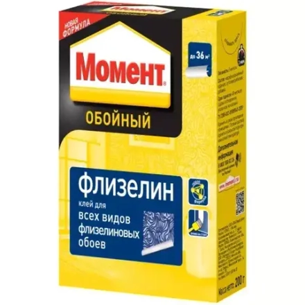 Клей для всех видов флизелиновых обоев 200 гр Момент Флизелин