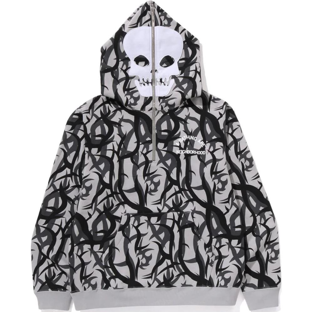 A Bathing Ape Trial Camo Two Face Half Zip Pullover Худи