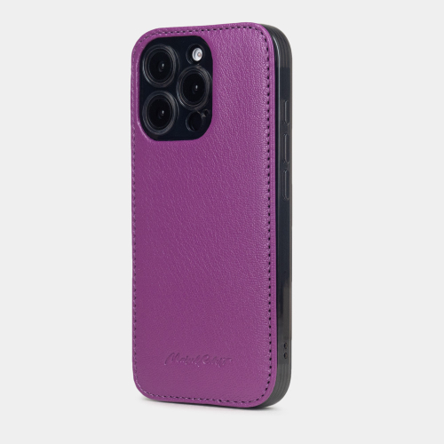 Чехол-накладка для iPhone 16 Pro из кожи козы, фиалкового цвета