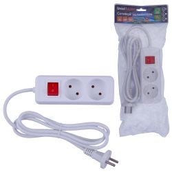 S-CU2-1.5B WHITE Удлинитель серии Ultra. шнур 1.5м.. 2 гнезда. 10A. б-з. Белый. TM Uniel
